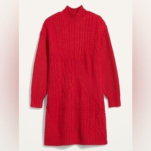 Red Knit Sweater Dress old navy